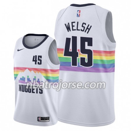 Män Denver Nuggets Tröja Thomas Welsh 45 2018-19 Nike City Edition Vit Swingman